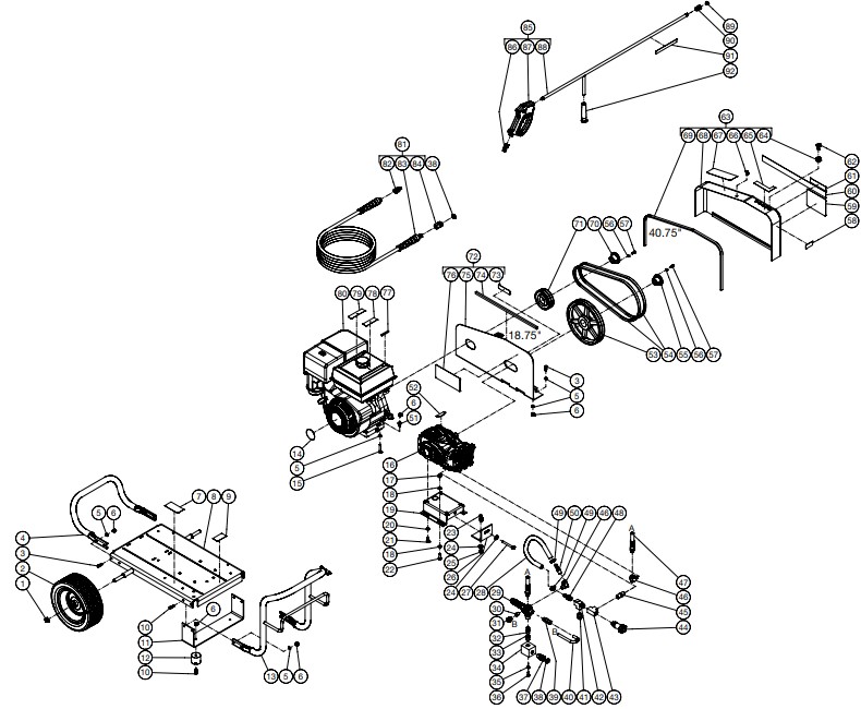 MITM CW-3504-5MGK pressure washer parts and manual